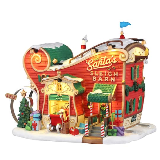 Lemax; Lemax® Santa's Wonderland™ Santa's Sleigh Barn; Category:Christmas Buildings; Image:1